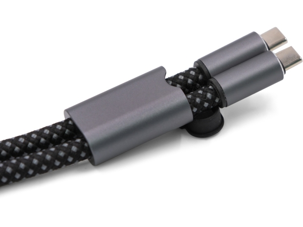 Ремешок-держатель для телефона с зарядным кабелем USB-C - USB-C «Lany Wristband Charge Eco», серый