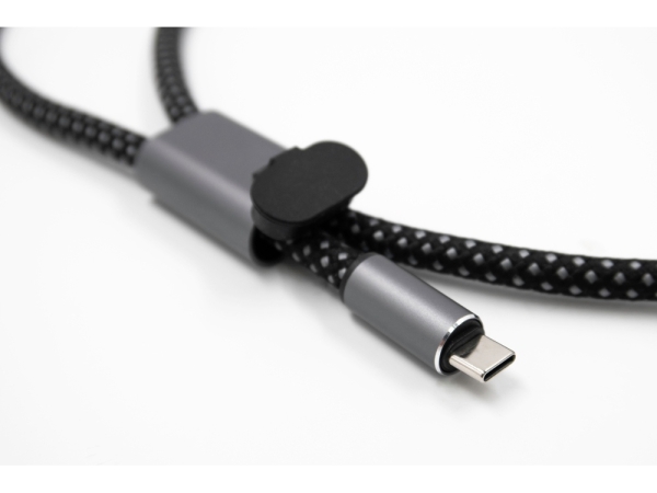 Ремешок-держатель для телефона с зарядным кабелем USB-C - USB-C «Lany Wristband Charge Eco», серый