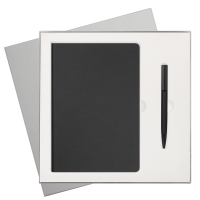 Подарочный набор Star, черный (ежедневник, ручка) Подарочный набор Star, черный (ежедневник, ручка)