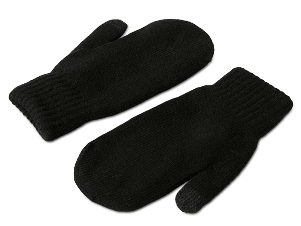 Подарочный набор с варежками, шарфом и термосом, черный