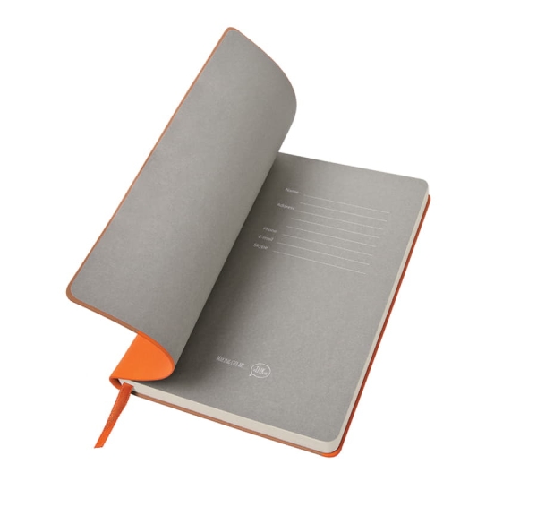 Бизнес-блокнот "Funky" А5, голубой, серый форзац, мягкая обложка,  в линейку