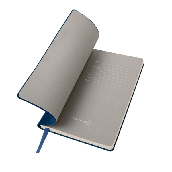 Бизнес-блокнот "Funky" А5, голубой, серый форзац, мягкая обложка,  в линейку