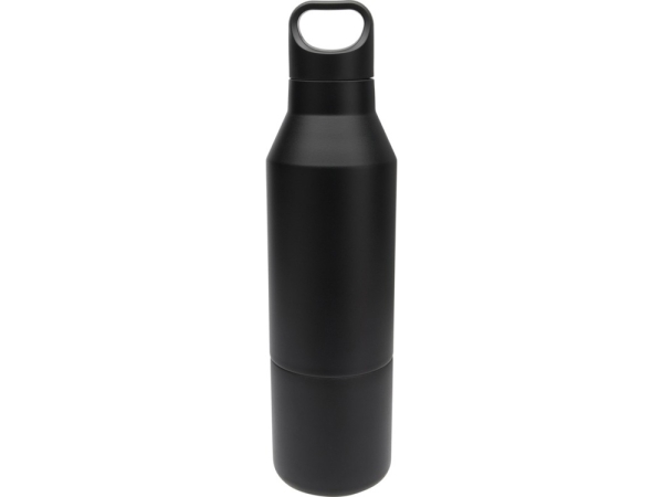 Изолированная бутылка из переработанной нержавеющей стали Odessy объемом 600 мл, сплошной черный