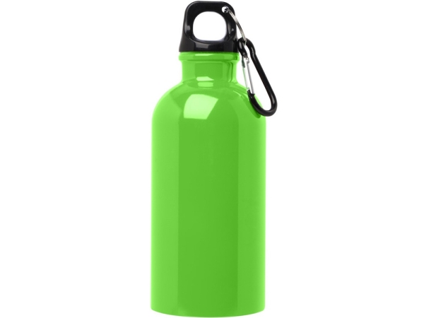 Одностенная бутылка для воды с карабином Oregon, изготовленная из нержавеющей стали, сертифицированной по стандарту RCS, объемом 400 мл - Зеленое яблоко