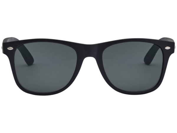 Бамбуковые солнцезащитные очки Arlo с черным покрытием - сплошной черный