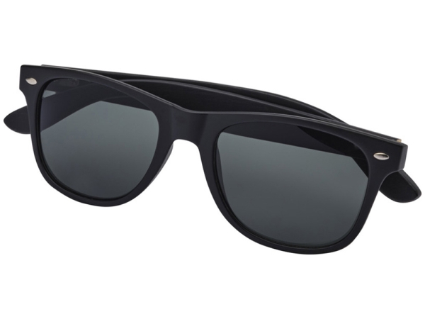 Бамбуковые солнцезащитные очки Arlo с черным покрытием - сплошной черный