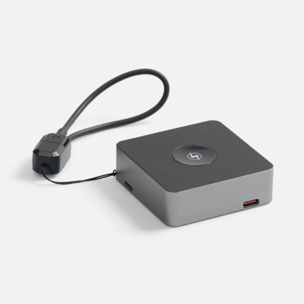 Внешний аккумулятор с беспроводной зарядкой Aura Power, серый