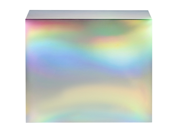 Подарочная коробка с голографическим шубером без печати "Aurora", L, 260х260х100 мм.