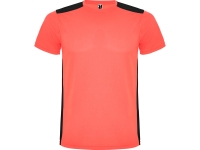 Спортивная футболка "Detroit" детская, неоновый коралловый/черный Спортивная футболка "Detroit" детская, неоновый коралловый/черный