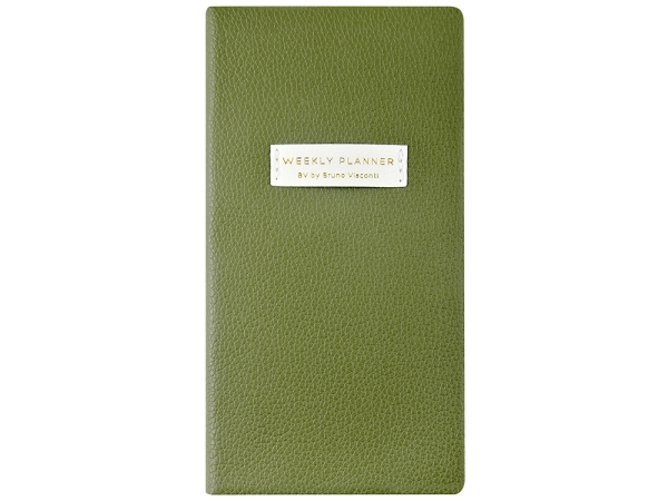 Еженедельник недатированный А6 "Verde" с нашивкой, зеленый