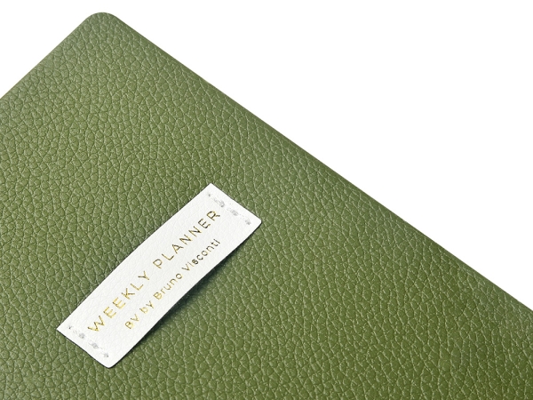 Еженедельник недатированный А6 "Verde" с нашивкой, зеленый