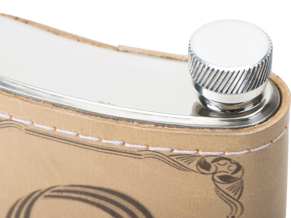 Фляга 500 (белая кожа), 0,25 л