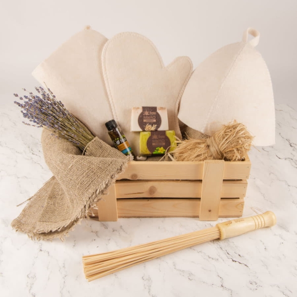 Набор банный, белый