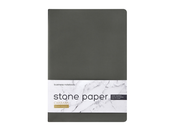 Тетрадь с каменной бумагой А5 "Carrara" 40 л., линейка, серый