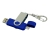 Флешка с  поворотным механизмом, c дополнительным разъемом Micro USB, 64 Гб, синий