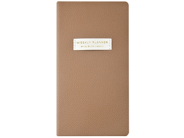 Еженедельник недатированный А6 "Total beige" с нашивкой, бежевый