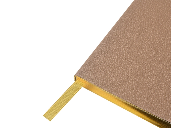 Еженедельник недатированный А6 "Total beige" с нашивкой, бежевый