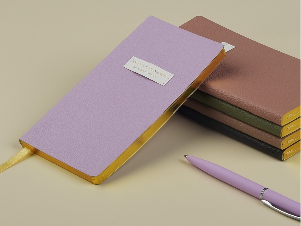 Еженедельник недатированный А6 "Total beige" с нашивкой, бежевый