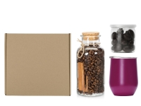 Подарочный набор с термокружкой, кофе и миндалем в шоколаде, винный Подарочный набор с термокружкой, кофе и миндалем в шоколаде, винный