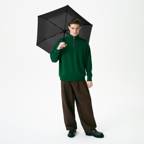 Зонт складной Филтон (Filton), черный с системой безопасности (Safety System)