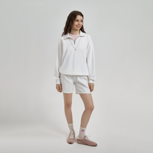 Толстовка на молнии унисекс FLOW, белая, размер 3XL/4XL