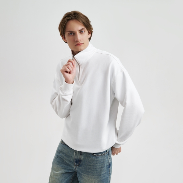 Толстовка на молнии унисекс FLOW, белая, размер 3XL/4XL