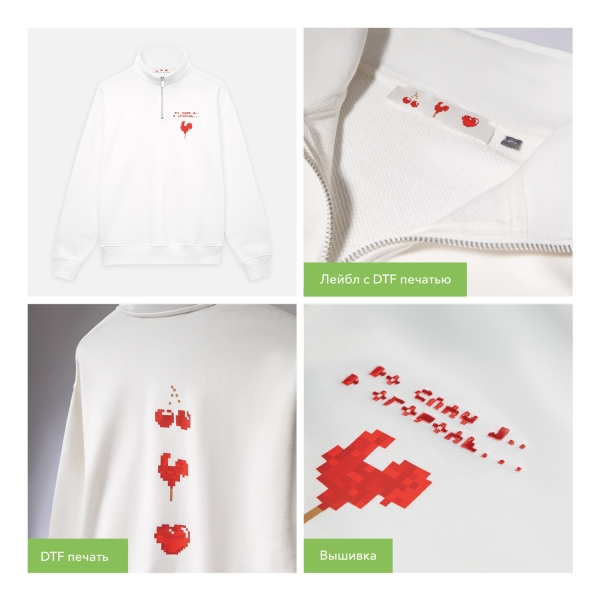 Толстовка на молнии унисекс Флоу (Flow), белая, размер 3XL/4XL