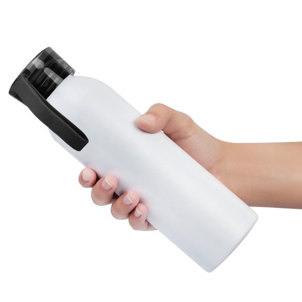 Бутылка для воды VIKING WHITE 650мл. Белая с черной крышкой 6143.08