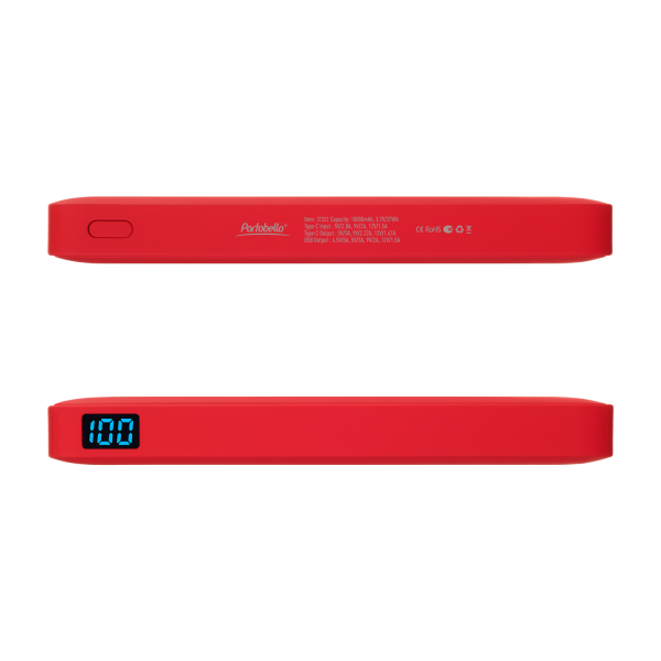 Внешний аккумулятор с подсветкой Ancor PD Plus 10000 mAh, красный