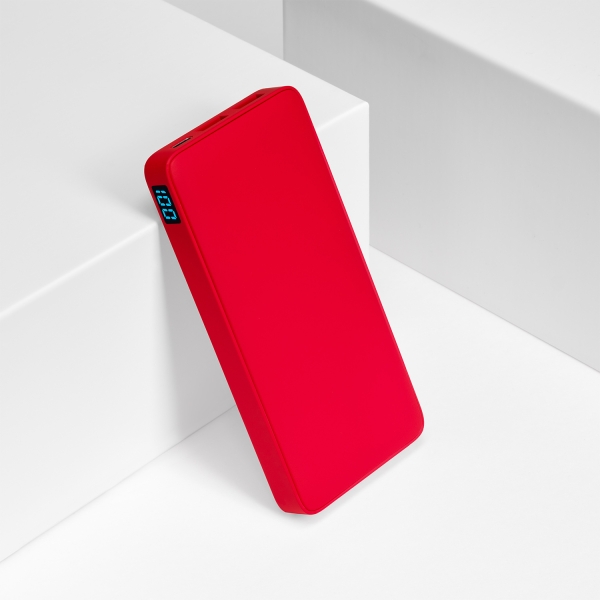 Внешний аккумулятор с подсветкой Анкор Плюс PD (Ancor PD Plus) 10000 mAh, красный