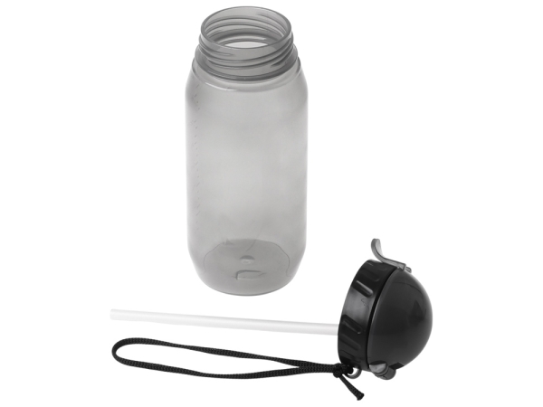 Бутылка для воды с трубочкой «Little», 400 мл, серый