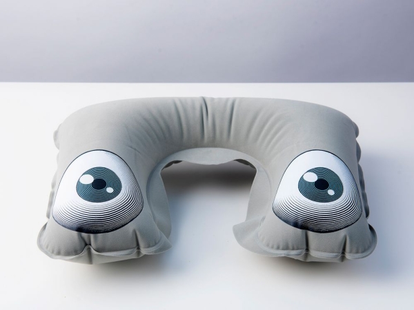 Надувная подушка под шею в чехле Sleep, темно-серая