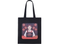 Сумка для шопинга Carryme 140 хлопковая, 140 г/м2, черный с DTF - цифровая вышивка