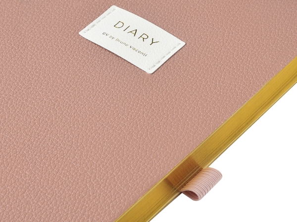 Ежедневник недатированный А5 "Morandi. Пыльная роза" с нашивкой, пыльно-розовый