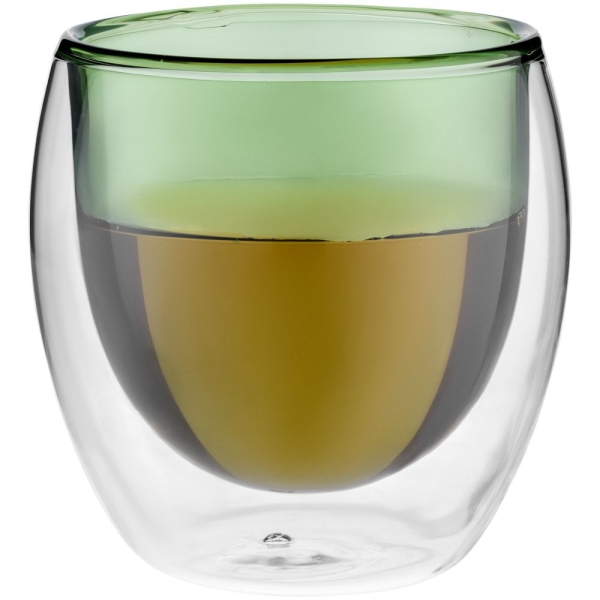 Стакан с двойными стенками Glass Bubble, зеленый