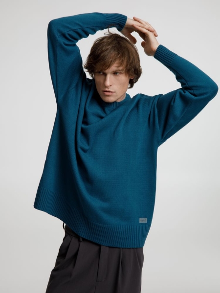 Джемпер оверсайз унисекс Stated в сумке, синий (морская волна)