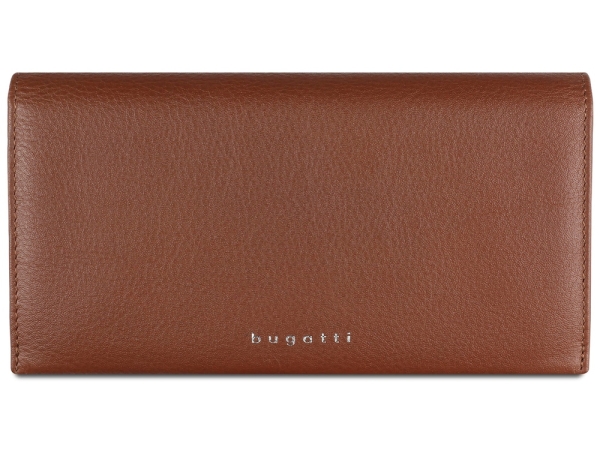 Кошелёк женский BUGATTI Lady Top, коньячный, натуральная воловья кожа, 19,5х2х10 см