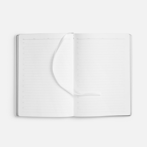 Ежедневник Nebraska Flex, недатированный, белый с серебристым