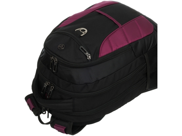 Рюкзак TORBER XPLOR с отделением для ноутбука 15", чёрный/бордовый, полиэстер 600D, 35x20x47 см, 33л