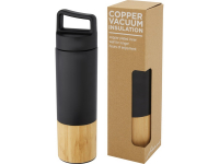 Torne Бутылка из нержавеющей стали объемом 540 мл с медной вакуумной изоляцией и внешней стенкой из бамбука, черный Torne Бутылка из нержавеющей стали объемом 540 мл с медной вакуумной изоляцией и внешней стенкой из бамбука, черный