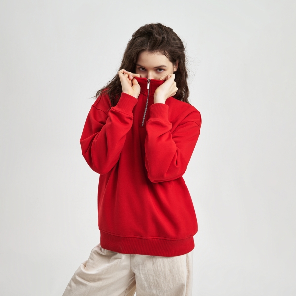 Толстовка на молнии унисекс FLOW, красная, размер XL/2XL