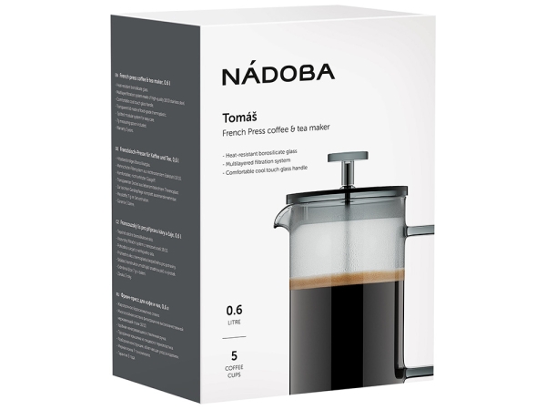 Френч-пресс 0,6 л, NADOBA, серия TOMAŠ