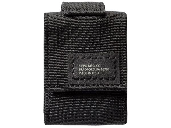 Набор ZIPPO: чёрная зажигалка Black Crackle® и чёрный нейлоновый чехол, в подарочной коробке