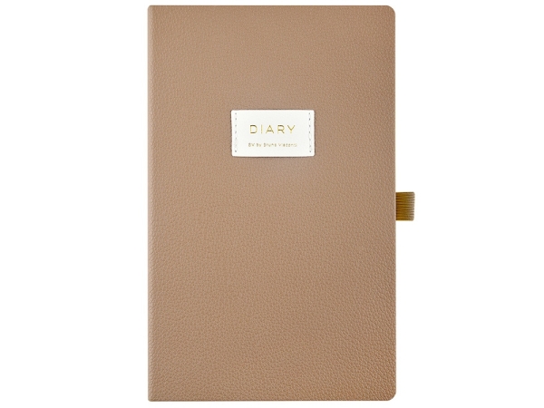 Ежедневник недатированный А5 "Total beige" с нашивкой, бежевый