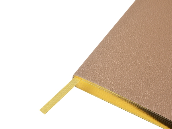 Ежедневник недатированный А5 "Total beige" с нашивкой, бежевый