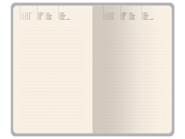 Ежедневник недатированный А5 "Total beige" с нашивкой, бежевый