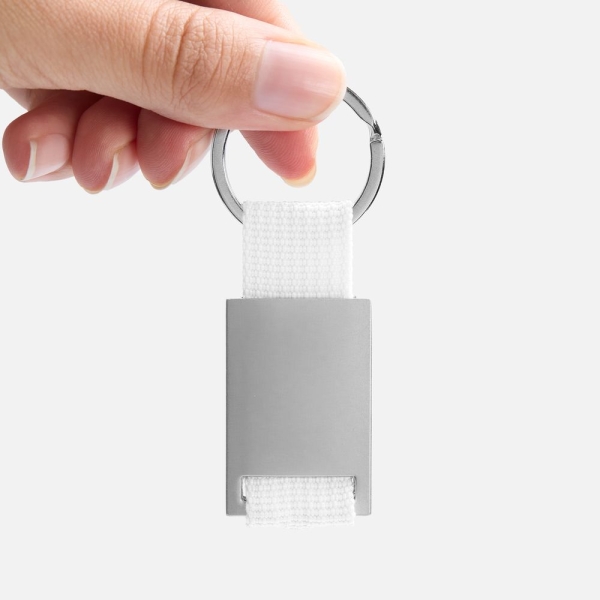 Брелок Inlet с тканевой вставкой, белый