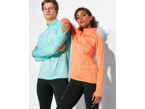 Толстовка с воротом на молнии женская "Melbourne", меланжевый оранжевый