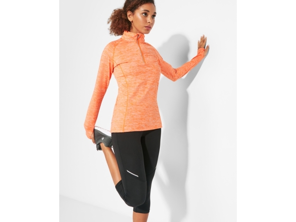 Толстовка с воротом на молнии женская "Melbourne", меланжевый оранжевый