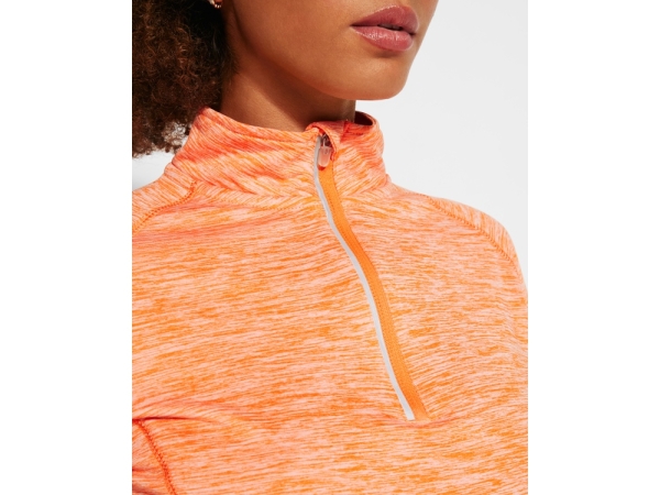 Толстовка с воротом на молнии женская "Melbourne", меланжевый оранжевый